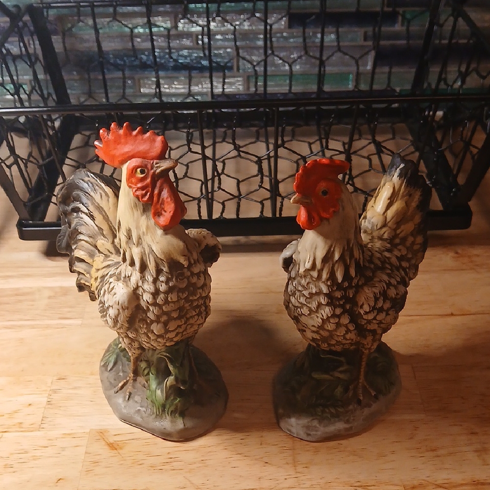 Rooster and Hen Figurines